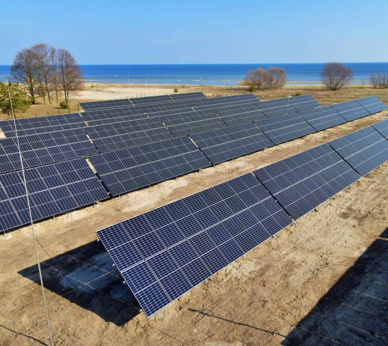 Large-scale solar panel project in Engure