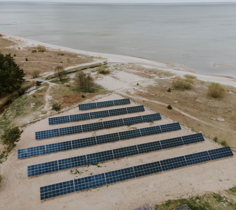 Unique Solar park at the coast of Riga Gulf